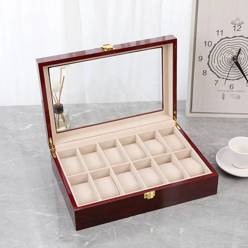 Watch Boxes 2/3/5/6/10/12 Grids Luxury Wooden Watch Organizers  Wood Holder Boxes for Men Women Watches Jewelry Display