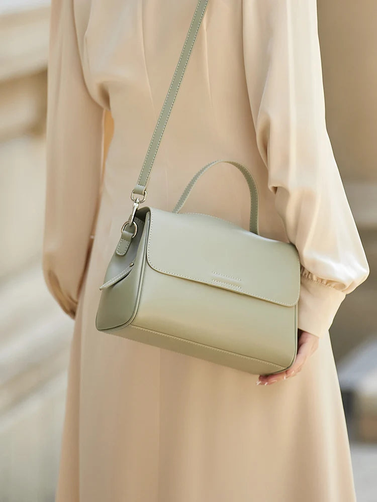 ZOOLER Handcraft Real Leather Bag Big Female Rice First Cow Layer Genuine Leather Handbag Shoulder Bags Top Female Fashion#HY605