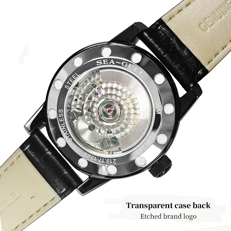 Seagull Men's Watch Automatic Mechanical Watch Business Casual Hollow Flywheel Multi-Function Dial Men's Watch 219.328