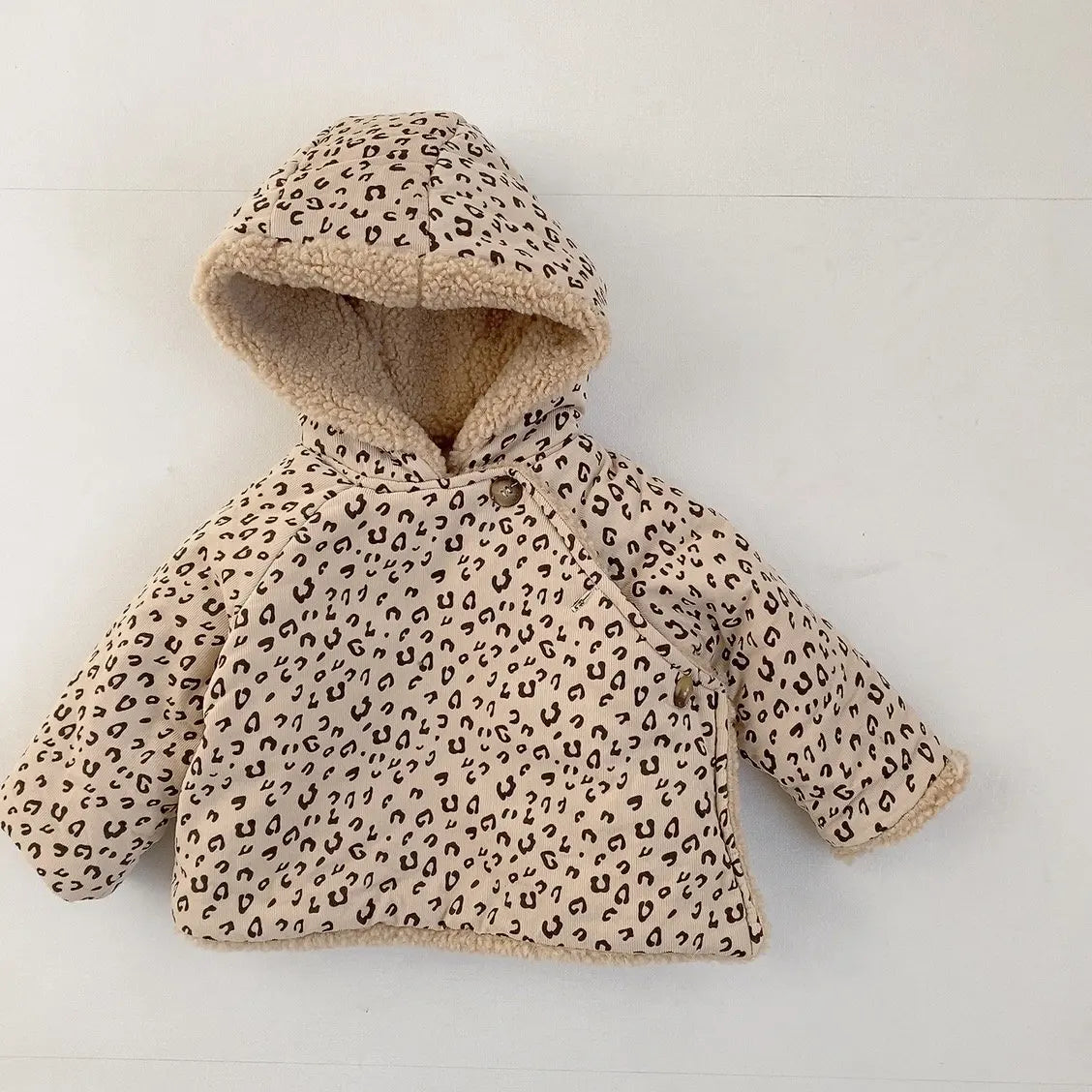 deer jonmi 2023 Winter Korean Style Newborn Baby Thicken Warm Coats Hooded Lamb Fleece Lining Infants Outerwear