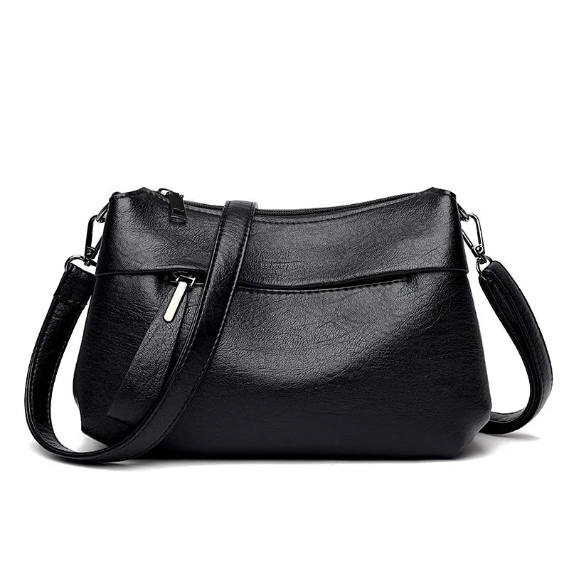 New Women's Shoulder Purse Bag Fashion Atmosphere Crossbody Messenger Bag Women's Large-capacity Mother Handbag Soft Leather Bag