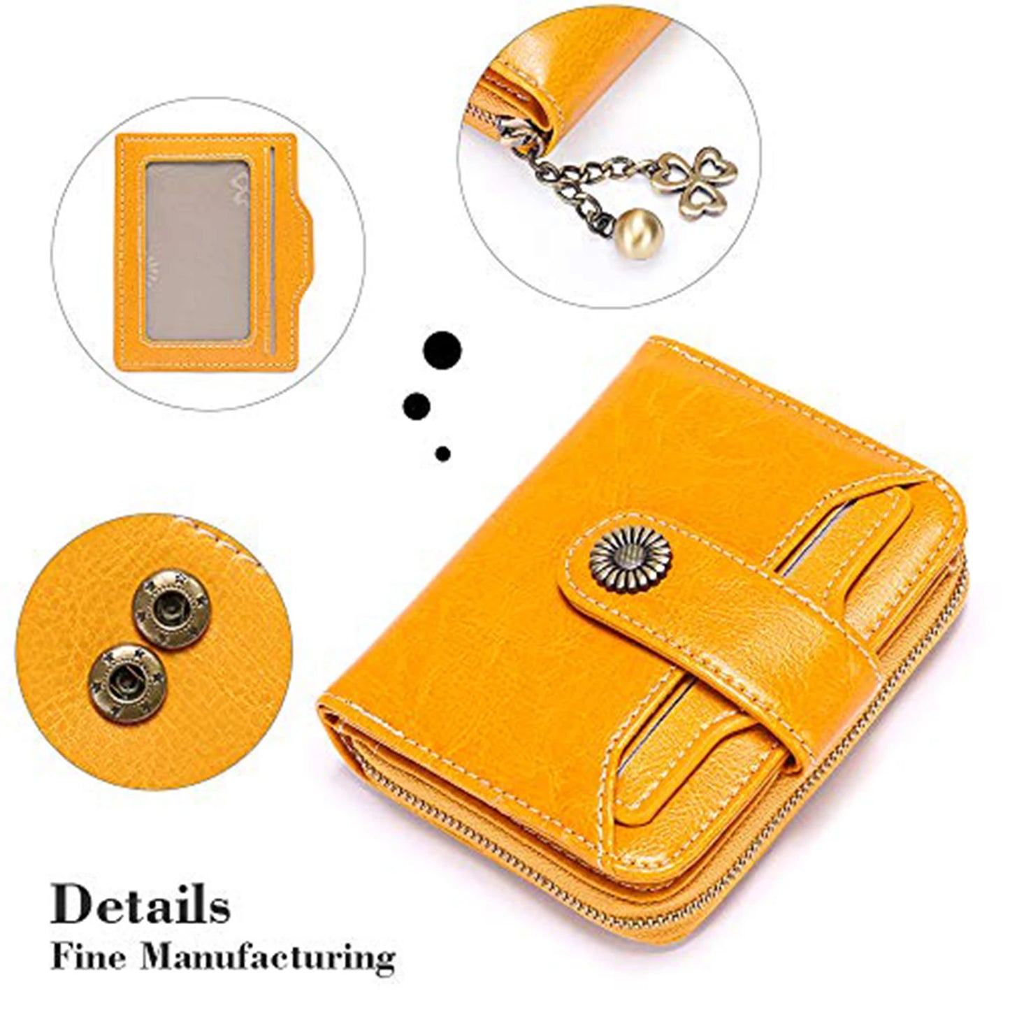 High Quality Women's Genuine Leather Wallet Female RFID Anti Theft Card Holder Coin Purse Wallets for Women Clutch Bag