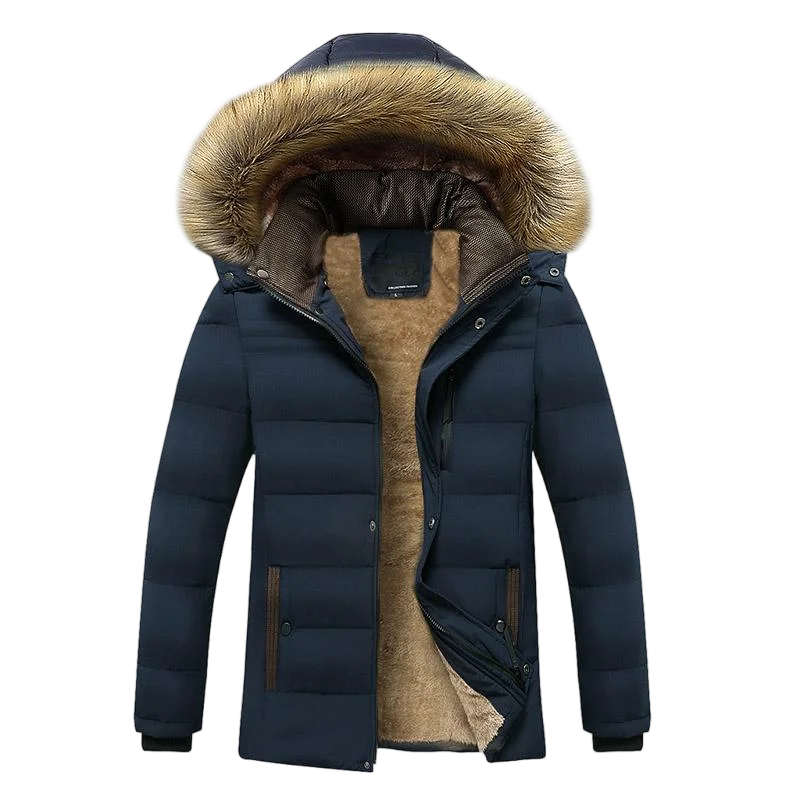 Winter Men Windproof Fleece Casual Jacket Man Thick Detachable Hat Parka Jacket Men Outdoor Multi Pocket Work Windbreaker Jacket
