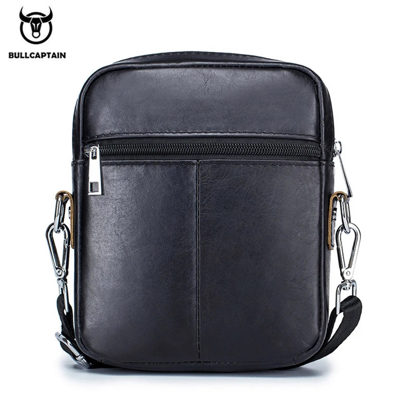 BULLCAPTAIN Casual Men's Bags Leather Shoulder Bag Business Men's Satchel Compact Mini Messenger Bages Men 09