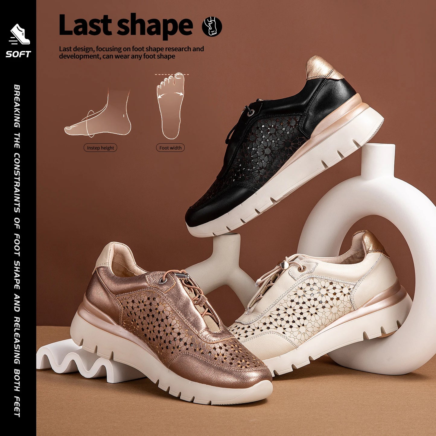 Unique Hollow Print Fashion Season New Women's Casual Shoes with Minimalist Design Breathable and Comfortable