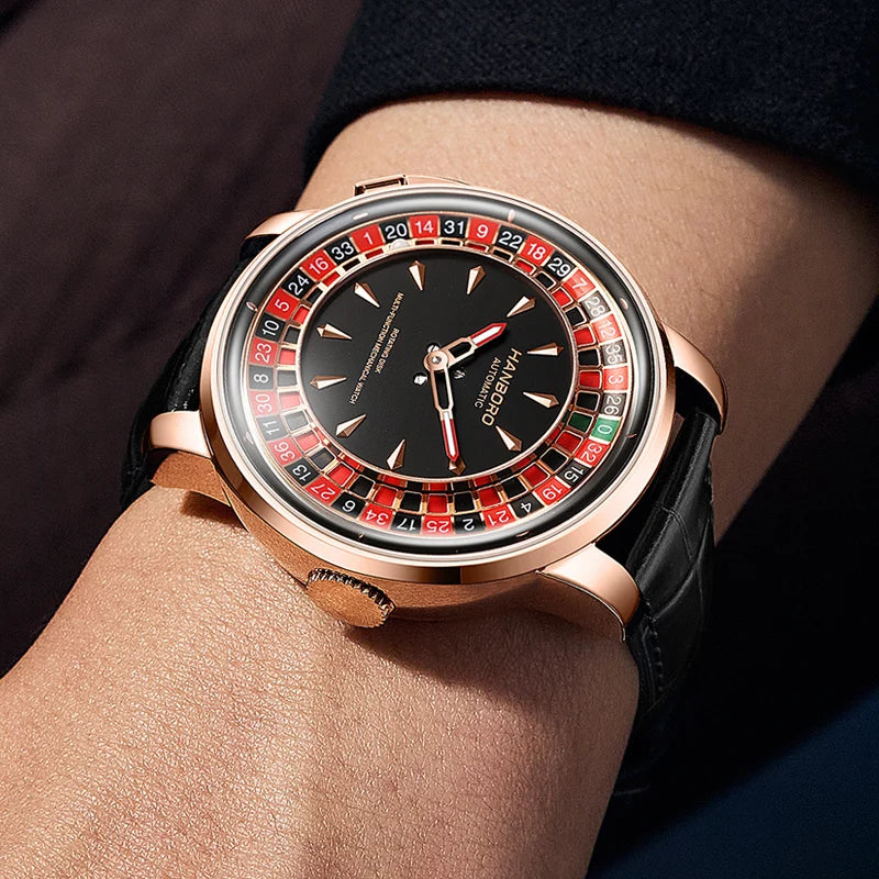 HANBORO men's fully automatic mechanical watch, roulette wheel, roulette wheel, men's watch 1001