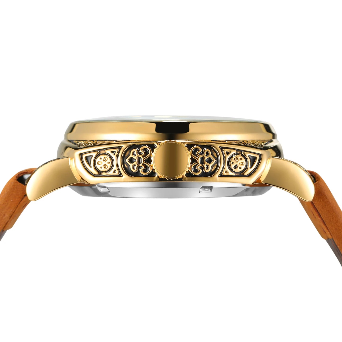 SKROX Designer Luxury Hollow Skeleton Automatic Movement Mechanical Clock Gold Man Watch Elegant Fashion Male Wrist Watches 2025