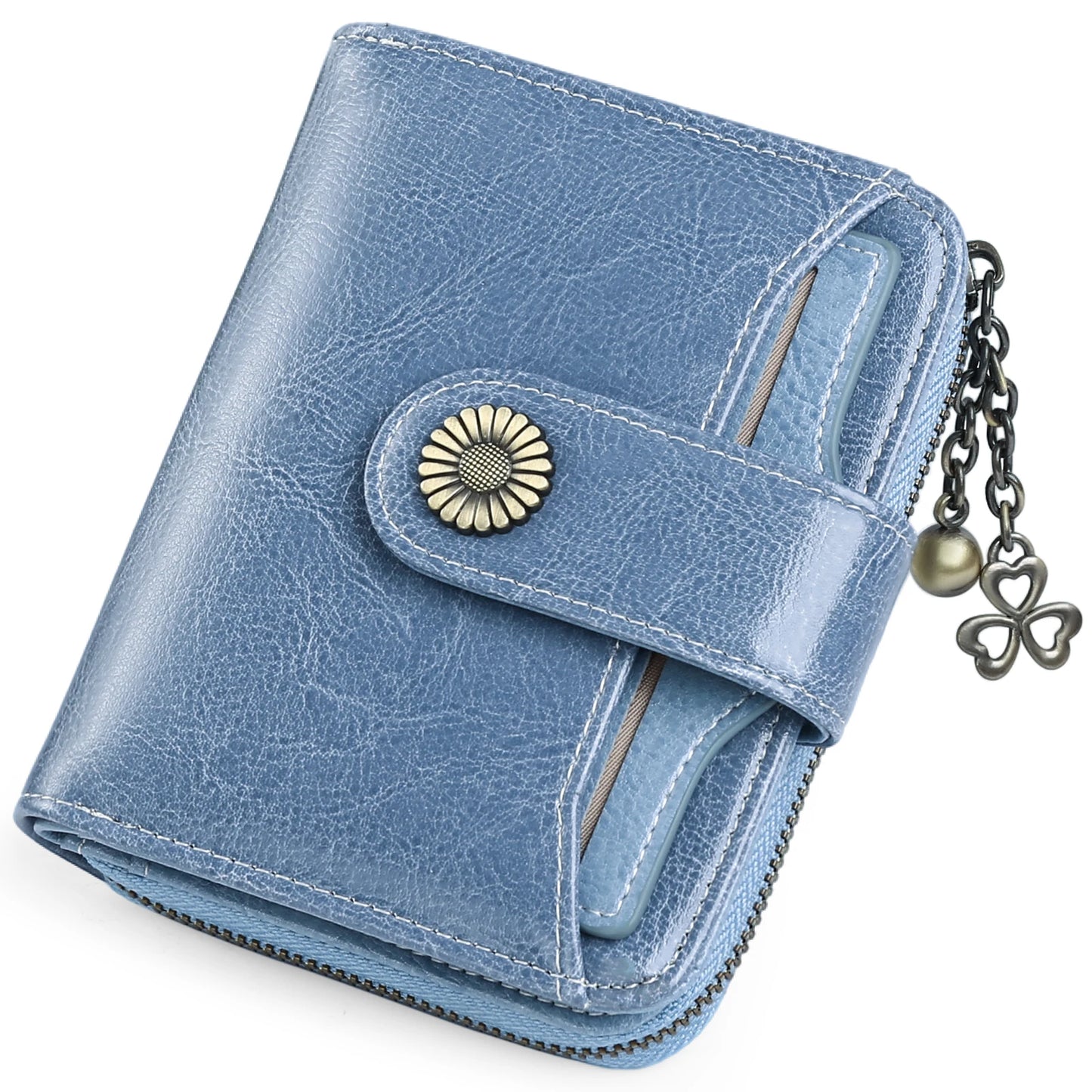 High Quality Women's Genuine Leather Wallet Female RFID Anti Theft Card Holder Coin Purse Wallets for Women Clutch Bag