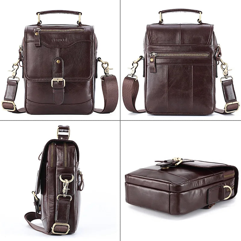 Genuine Leather Men Shoulder Crossbody Bags Casual Small Ipad Handbags For Male Messenger Tote Flap Sling Purse Clutch JYY1026