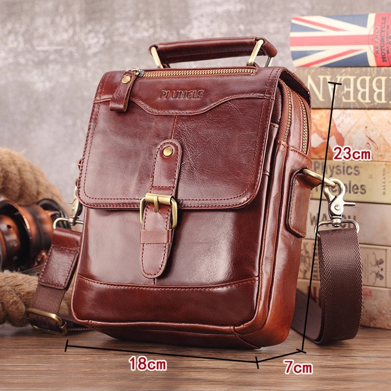 Genuine Leather Men Shoulder Crossbody Bags Casual Small Ipad Handbags For Male Messenger Tote Flap Sling Purse Clutch JYY1026