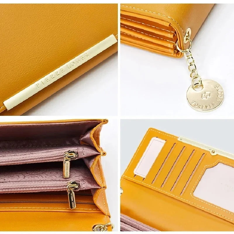 2024 New Luxury Leather Wallet for Women Many Departments Women Wallets Card Holder Purse Female Purses Long Clutch Wallets