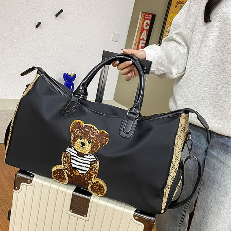 Travel Fitness Bag Luggage Bag Zipper Storage Bag Carry-on Duffle Bag With Single Shoulder Strap For Short Trips Swimming