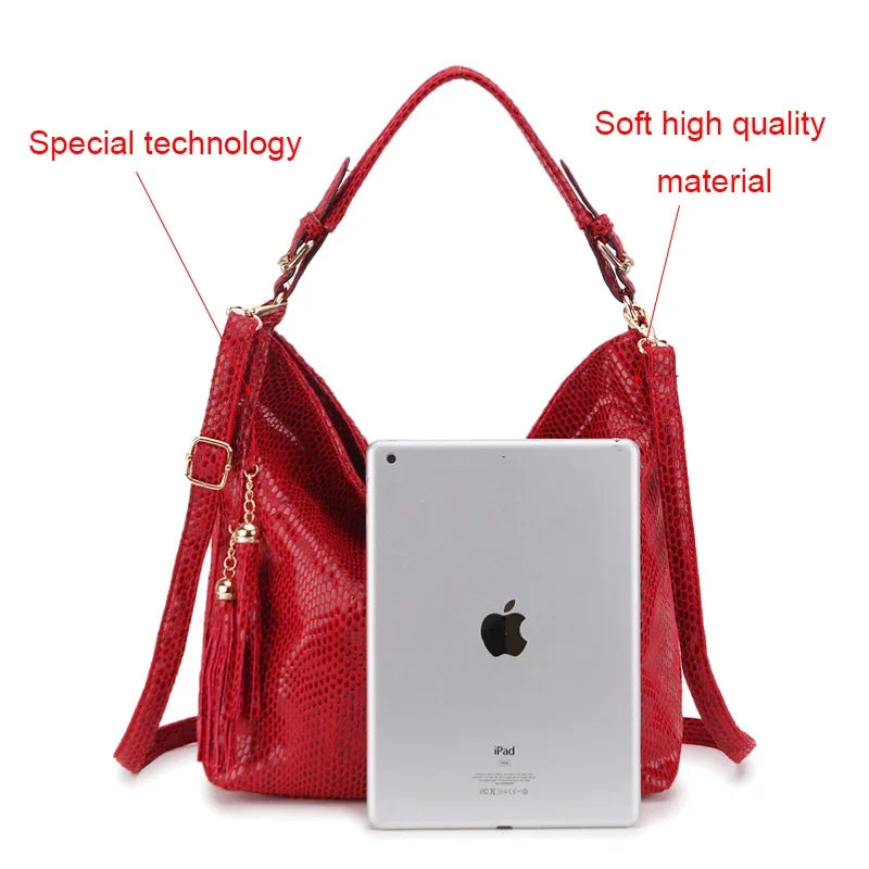 Women Shoulder Bag Girl Handbag Hobo Tassel  Big Black Ladies Hand Bag Female Casual Multifunctional Crossbody Bags for Woman