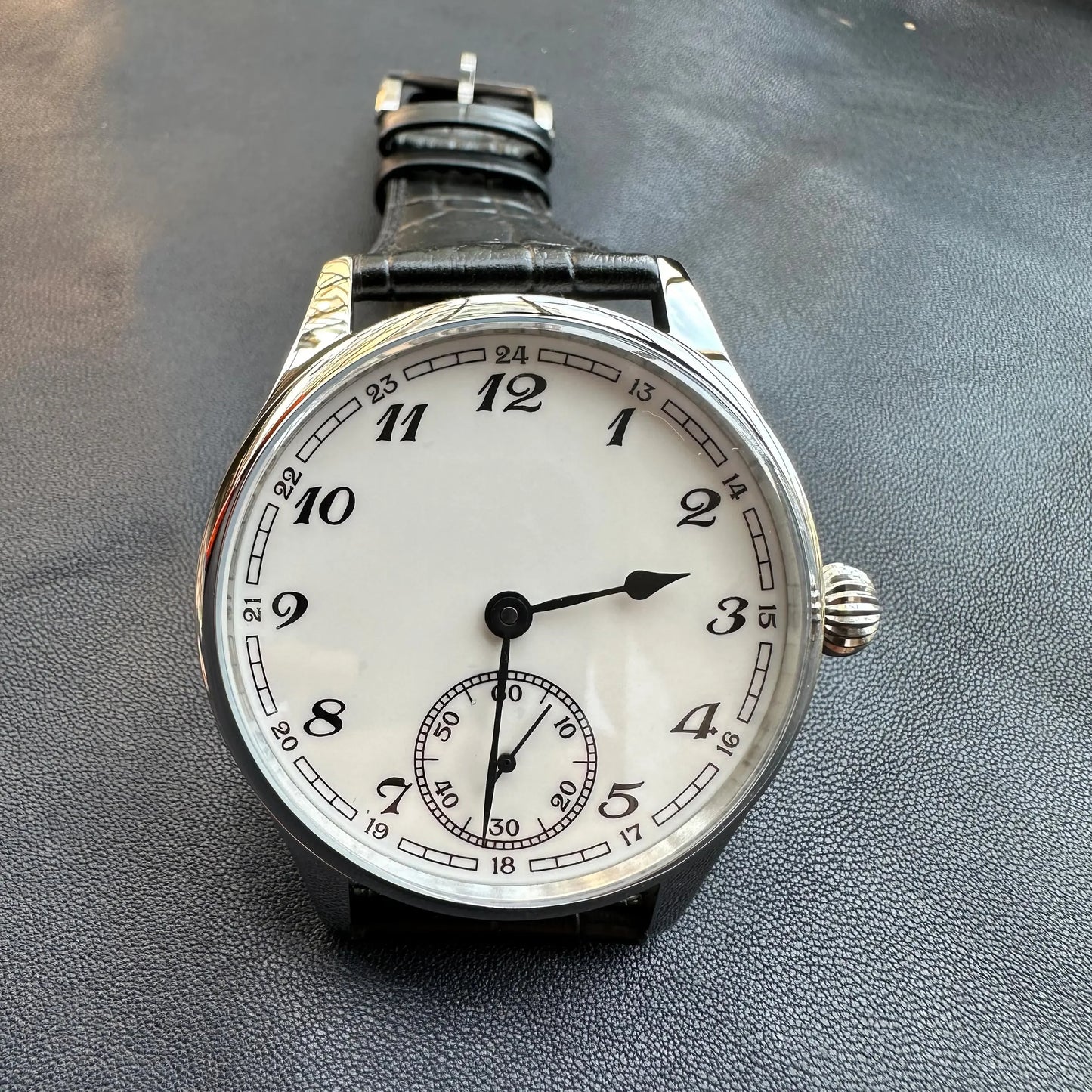 Men's Watch for Seagull ST3600 Manual Movement, Retro Enamel Sterile Dial Business Micro Rotor Mechanical Watch Reloj Hombre