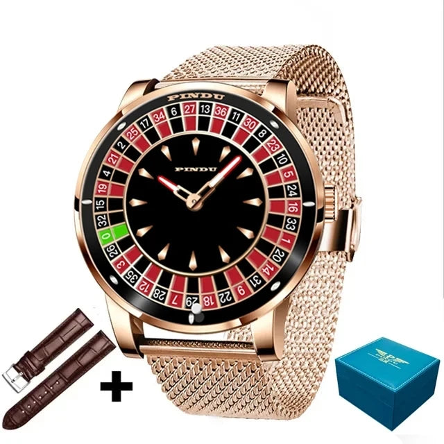 2024 Jacb PINDU Design Men's Top Luxury Mechanical Leather Watch Mesh Strap Fashion Men's Waterproof Montre Homme+ Beautiful Box