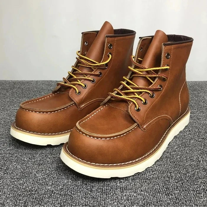 Authentic American Retro  Boots Men's Genuine Leather Workwear Boots Autumn Winter High Top oes