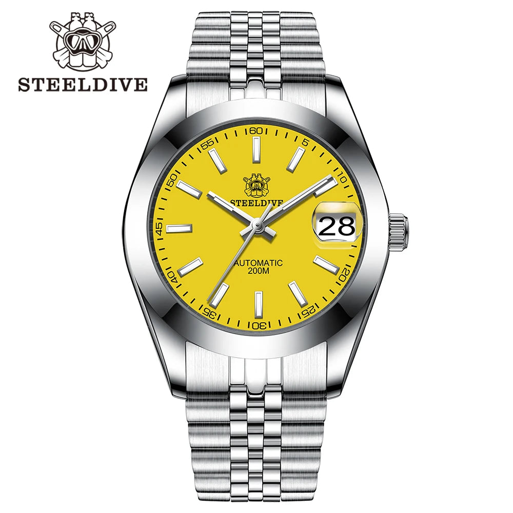 STEELDIVE SD1934 NH35 Automatic Movement 39mm Stainless Steel BGW9 Blue Luminous Sapphire Glass 200M Water Ghost Dive Watches