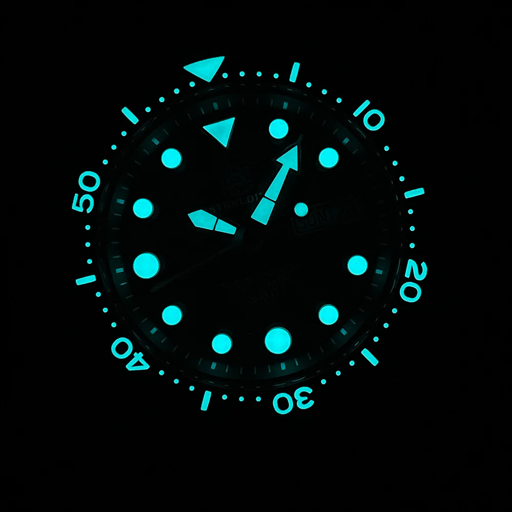 STEELDIVE Top Brand Day Function 47.5mm 300M Waterproof Sapphire Glass Ceramic Bezel NH36 Automatic Dive Can Tuna Watch for Men