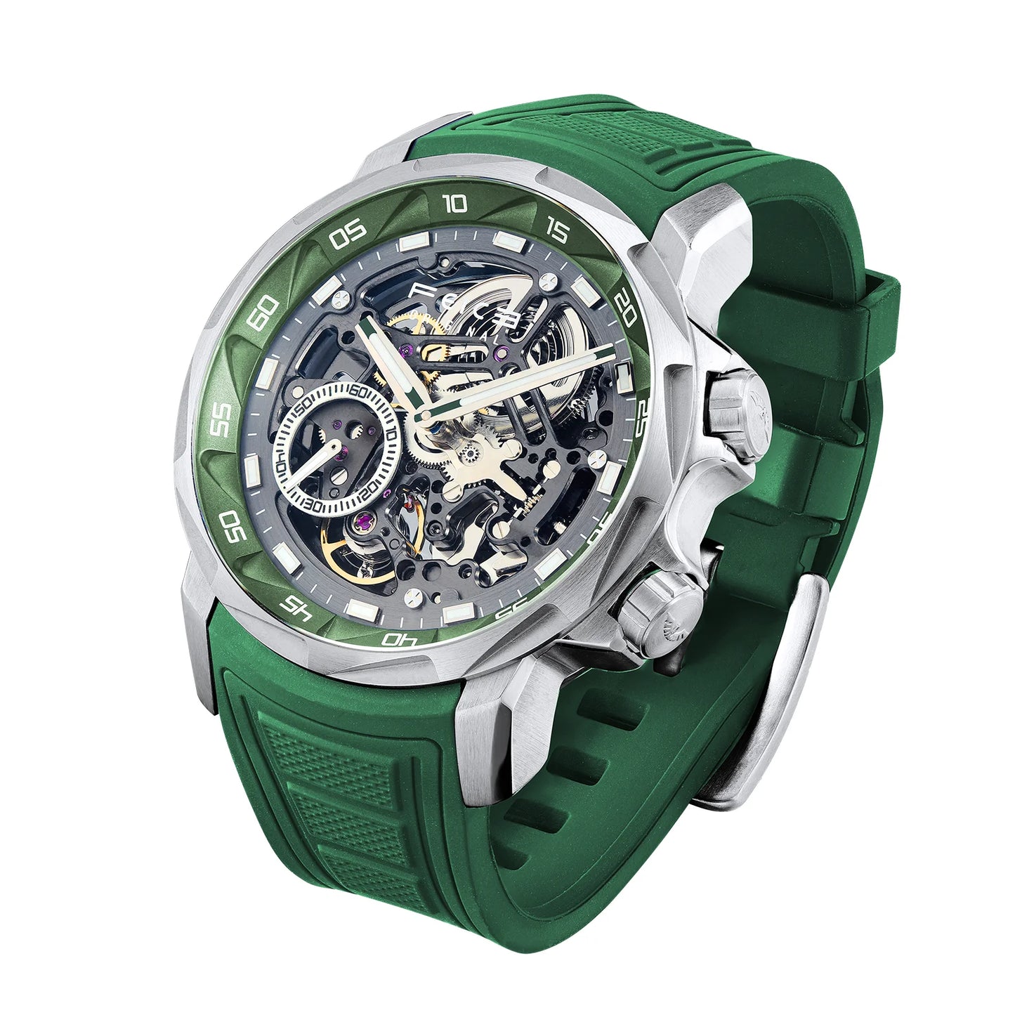 FEICE 2025 new double-sided skeleton trend men's automatic mechanical watch luminous waterproof-FM511