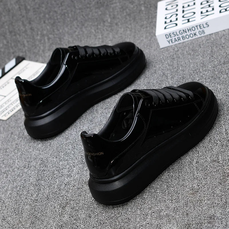 Branded couple shoes for men and women, breathable sports shoes, lacquered casual shoes, red skateboarding tennis shoes
