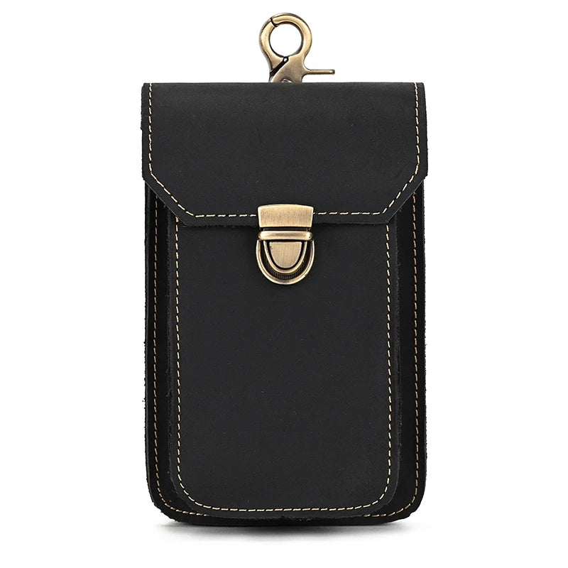 Leather Waist Bag On Belt Mobile Phone Bag Belt Pouch Leather Cellphone Pouch Fanny Pack Summer Mini Waist Bag Men Male