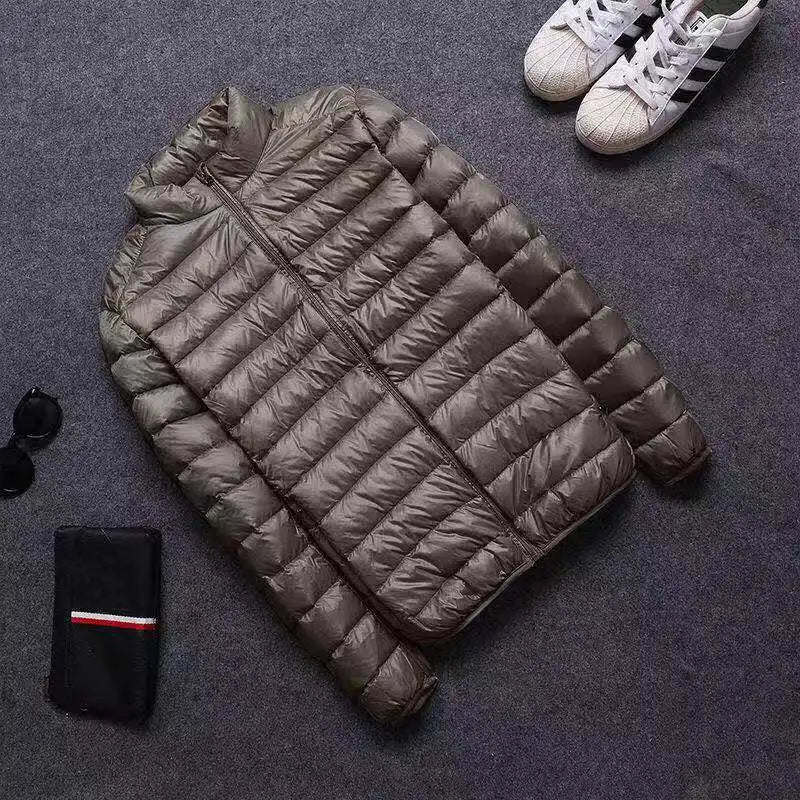 Winter Down Jacket Men White Duck Coat Windproof Warm Travel Camping Overcoat New in Thicken Solid Color Hooded Male Clothing