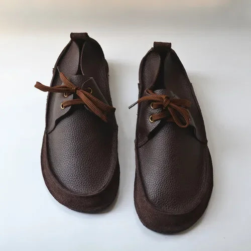 Retro nostalgia wild cowhide men's shoes soft walking casual driving real leather shoes