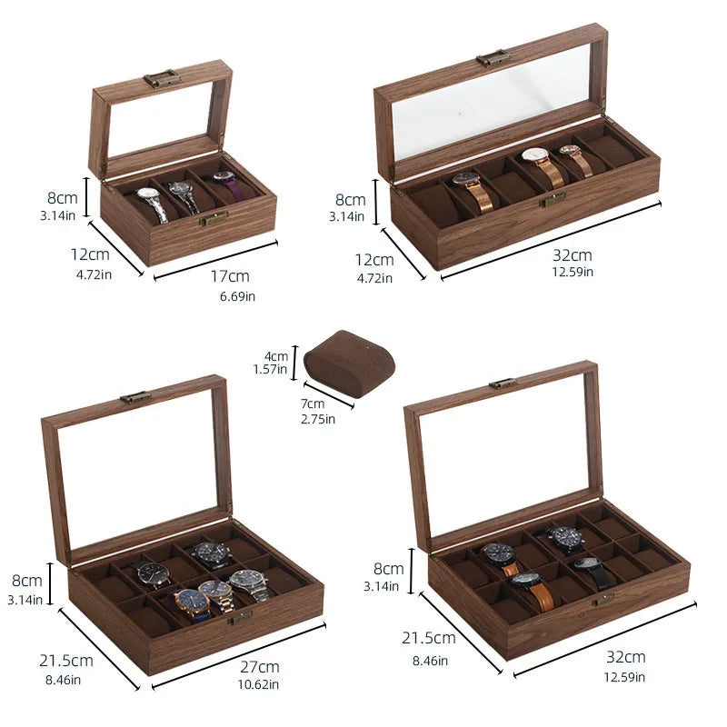Walnut wood more than receive a case wrist watches collection box display transparent display boxes, watches boxes
