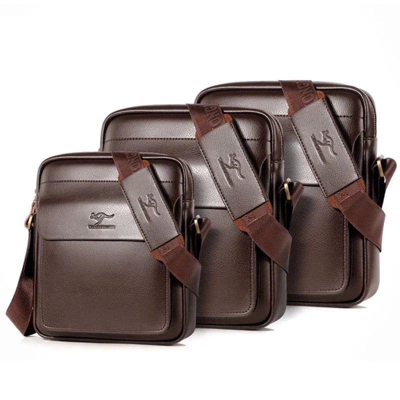 Luxury Brand Business Messenger Bag Men Leather Crossbody Bags For Men Shoulder Bags Male Black Brown Casual Sling Bag For IPAD
