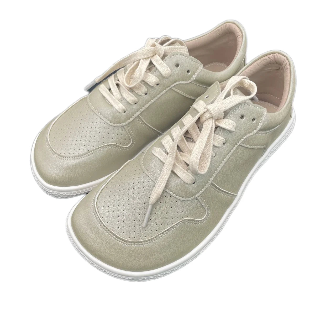 Tipsietoes 2025 Barefoot Genuine Leather Sneaker For Women Men Flat Soft Zero Drop Sole Wider Toe Box Flexible Light Weight