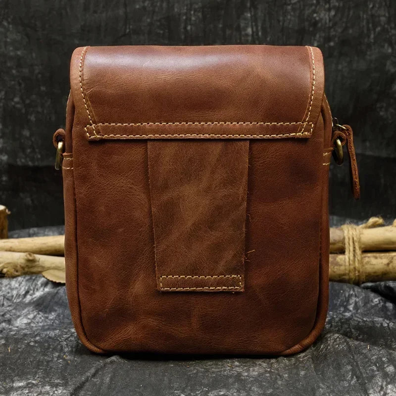 Genuine Leather Shoulder Waist Bag Small Mens Womens Natural Skin Crossbody Phone Bag Portable Front Mini Bags Anti Theft
