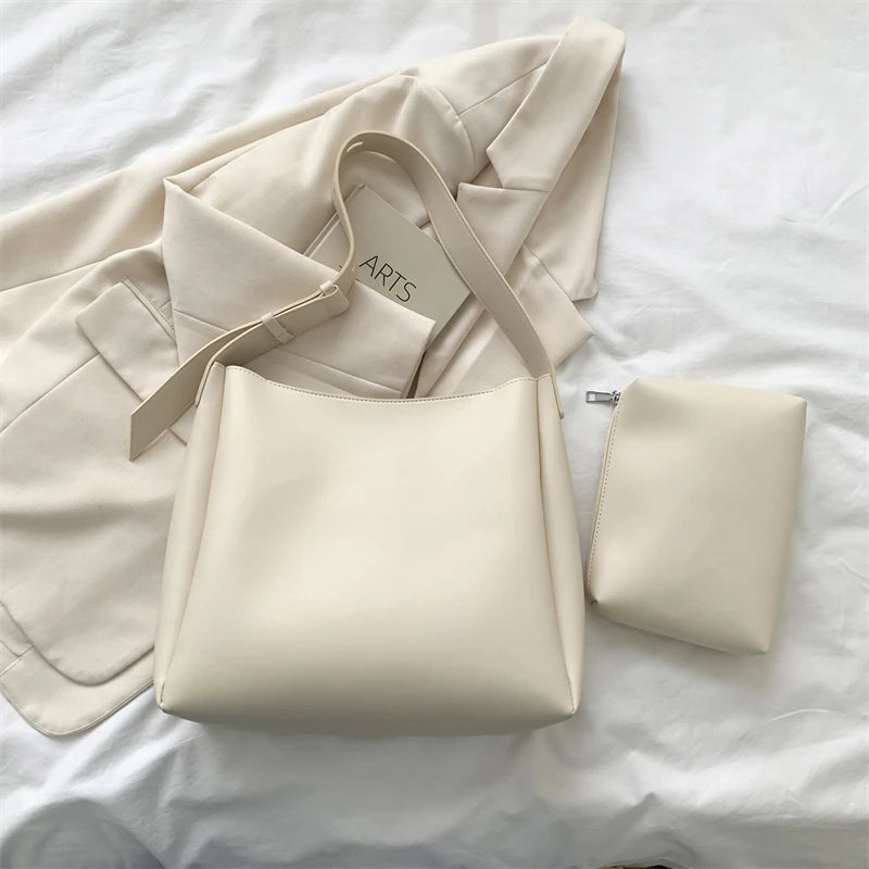 LEFTSIDE Fashion Leather Tote Bag For Women 2025 Tend Female Simple Large High Capacity Shoulder Side Bag Handbags And Purses