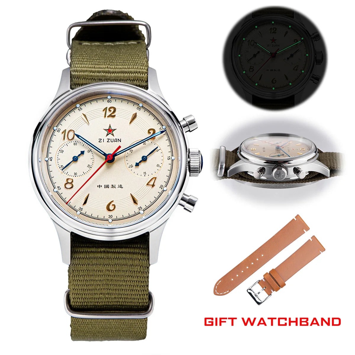 China 1963 Polit Chronograph Watch 40mm Aviation for Men Original ST1901 Movement Gooseneck Mechanical Sapphire 38 Reloj Homber