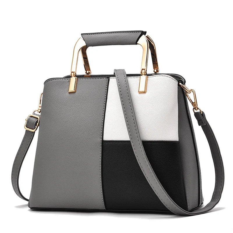 Women's bag fashion color matching handbag simple casual large capacity shoulder messenger bag