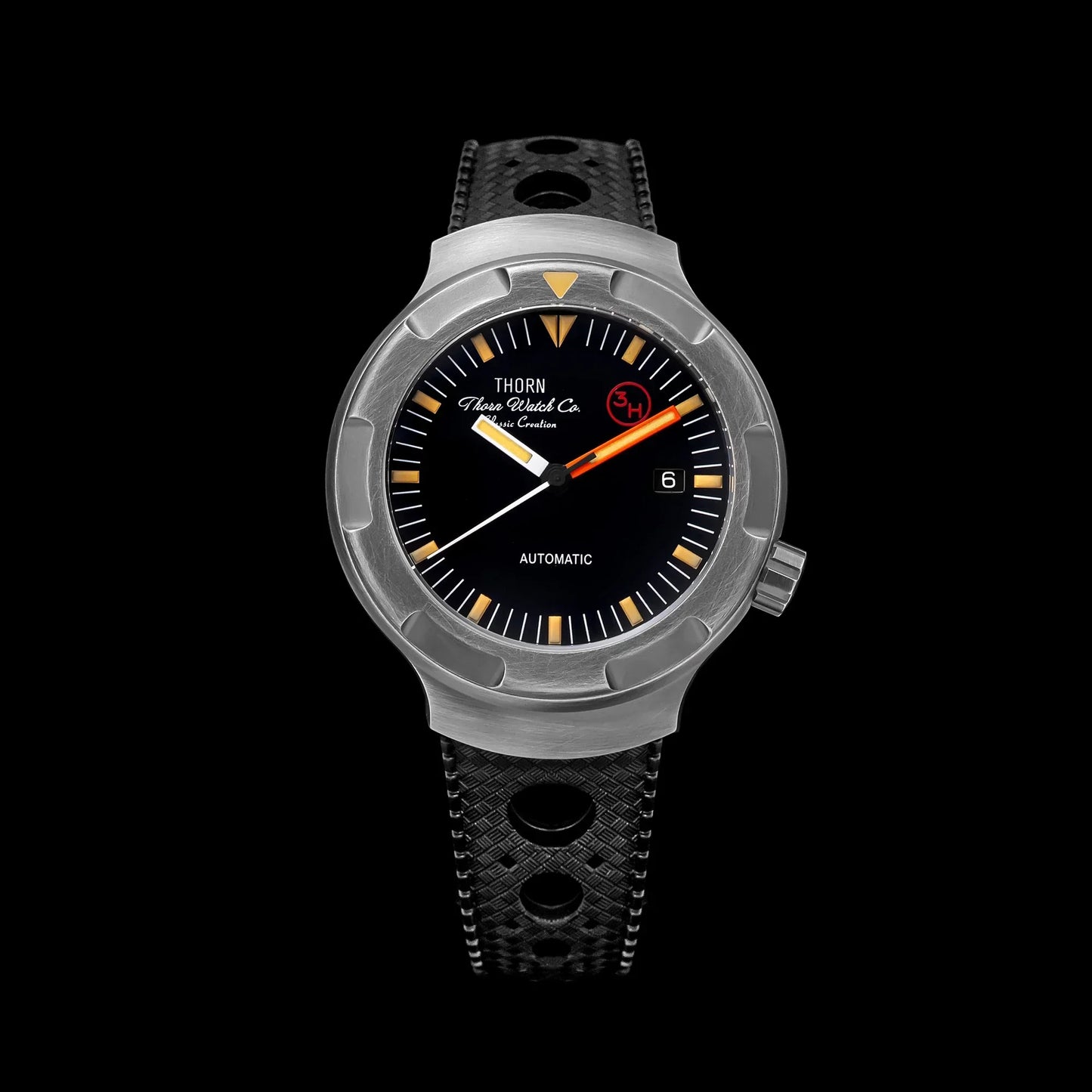 2025 New Thorn T018 Titanium Retro Trendy Watch Fluororubber Strap Sapphire Waterproof Luminous Men's Watch Salutes Classic
