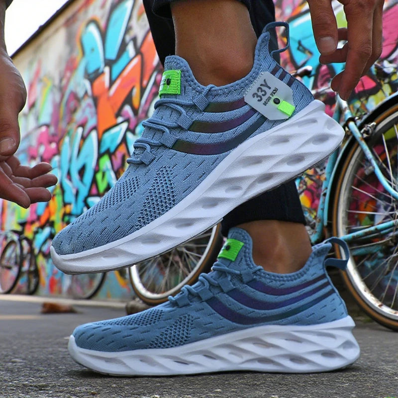 Best Selling Men's Breathable Athletic Sneakers 2025 Men Running Walking Shoes Lightweight Breathable Trendy Casual Sports Shoes