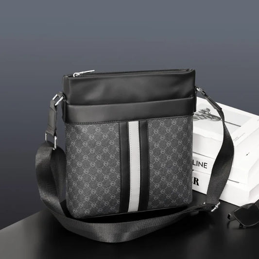 Letter Print Crossbody Bags Men Luxury Plaid Single Shoulder Bag Men's Crossbody Bag Fashion Business Shoulder Messenger Bag