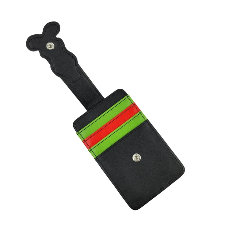 Cute cartoon Vegan PU Wallet, Marvin the Martian Pose Black Green Red ID Card Holder Purse Money Case for Men Women Fashion Bag