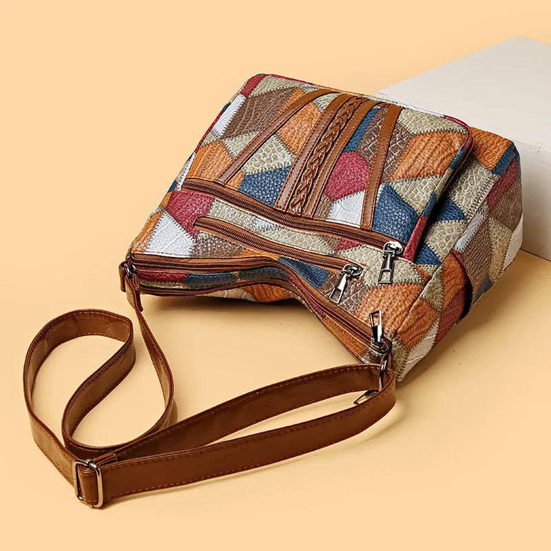 Patchwork Handbags For Women Adjustable Strap Top Handle Bag Large Capacity Totes Shoulder Bags Fashion Crossbody Bags Work Gift