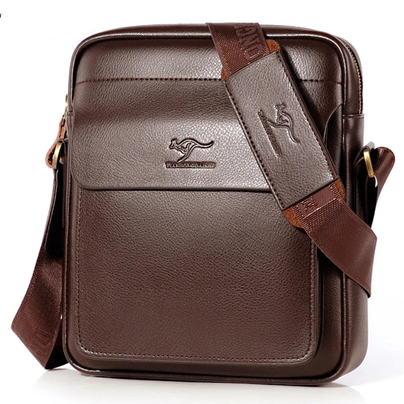 Luxury Brand Business Messenger Bag Men Leather Crossbody Bags For Men Shoulder Bags Male Black Brown Casual Sling Bag For IPAD