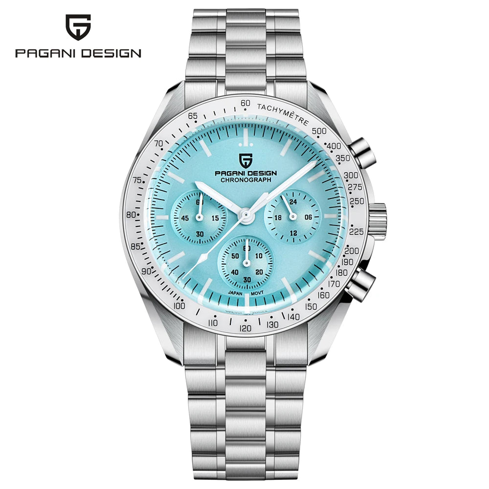 PAGANI DESIGN Moon Mens Watch Chronometer Sapphire Mirror Sports Quartz Watch For Men Waterproof Luminous Relogio Masculino 2025