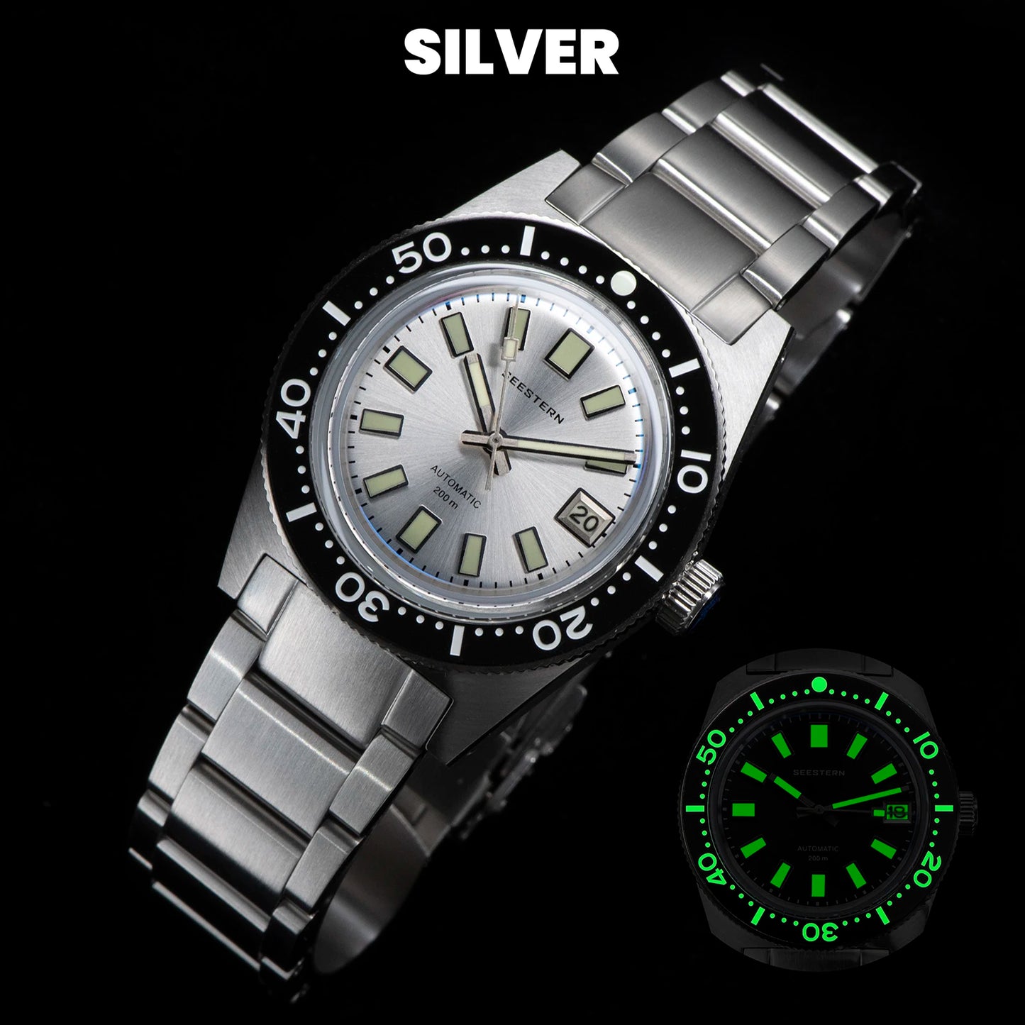 SEESTERN Diving Watch 62MAS Automatic Mechanical Men of Wrist Watches Japan NH35 Movement Sapphire Glass Bracelet Luminous Bezel