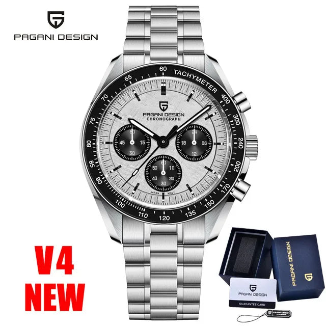 PAGANI DESIGN New Moon Watch Men Multifunctional Top Brand Luxury Automatic Quartz Waterproof Sport Stainless Steel Reloj Hombre