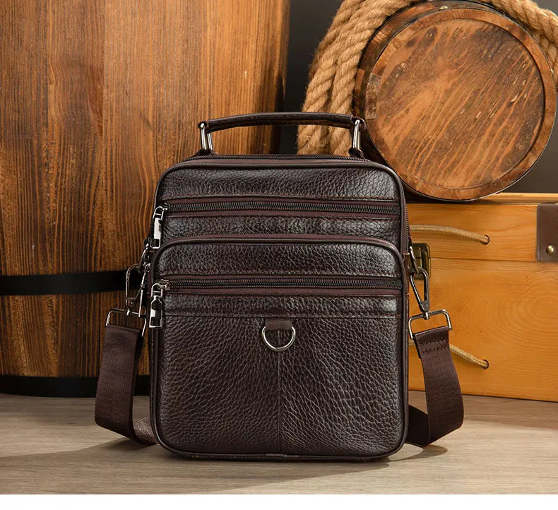 Black 100% Genuine Leather Men's Shoulder Bags Messenger Bag for Men Crossbody Bags new Small Man Designer Handbag Bolso Male