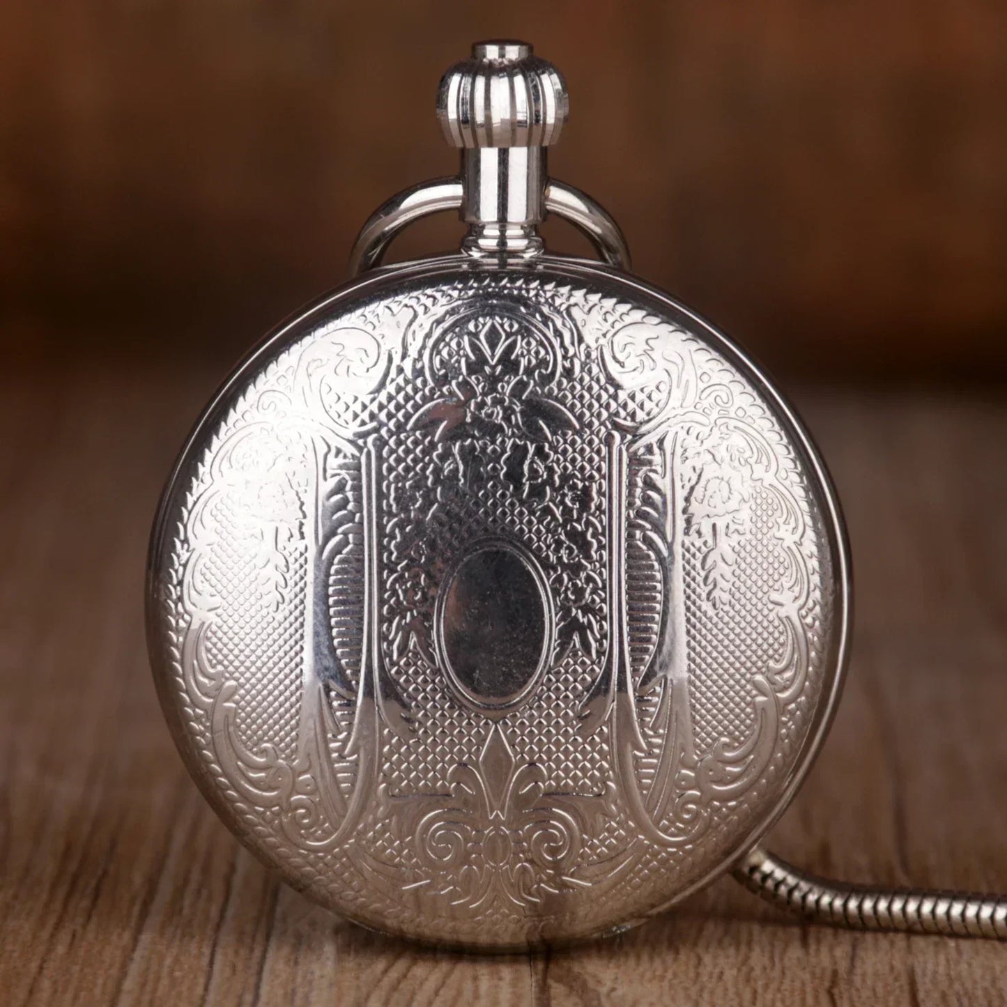 Silver Multifunction Pointer Pocket Watch Mechanical Hand-winding Mens Vintage Pocket& Fob Watches Reloj Hombre