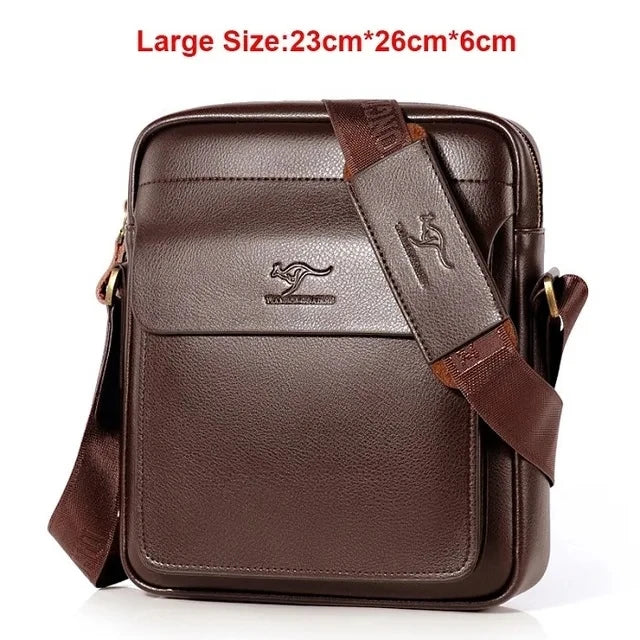 Luxury Brand Business Messenger Bag Men Leather Crossbody Bags For Men Shoulder Bags Male Black Brown Casual Sling Bag For IPAD