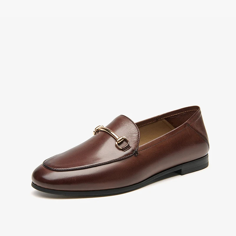 BEAUTODAY Dress Shoes Women Loafers Cow Leather Sheepskin Rubber Formal Business Suit Ladies 2025 Spring Autumn Handmade 27171