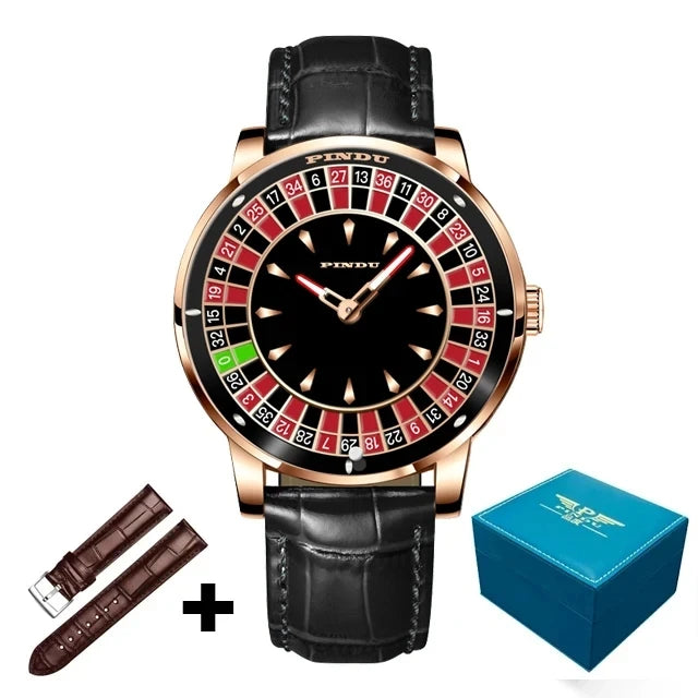 2024 Jacb PINDU Design Men's Top Luxury Mechanical Leather Watch Mesh Strap Fashion Men's Waterproof Montre Homme+ Beautiful Box