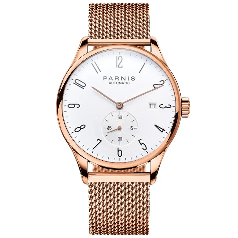 Parnis Mechanical Watches Minimalist Watch for Men Wristwatch Luxury Waterproof Automatic hombre Relogio Masculino Calendar 2025