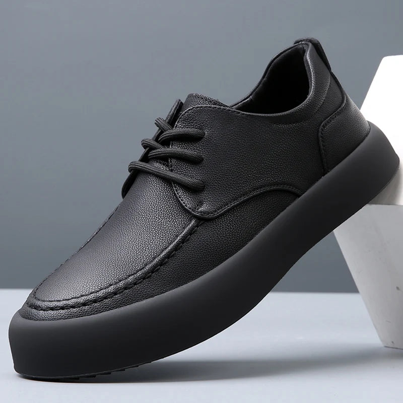 Men Casual Shoes lace up fashion Genuine Leather Board Shoes outdoor Shoes Zapatos Casuales Hombres handmade oxfords Men Shoes